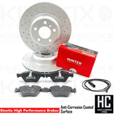 FOR BMW 518d 520d 525d 520i M SPORT DRILLED FRONT BRAKE DISCS MINTEX PADS 330mm