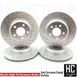 FOR BMW 5 SERIES F10 F11 M SPORT DRILLED FRONT REAR BRAKE DISCS 330mm 330mm