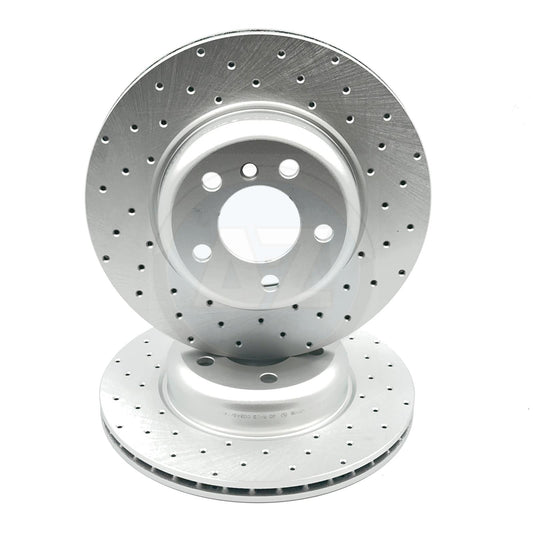 FOR BMW 518d 520d 525d F10 F11 M SPORT CROSS DRILLED FRONT BRAKE DISCS PAIR 330m