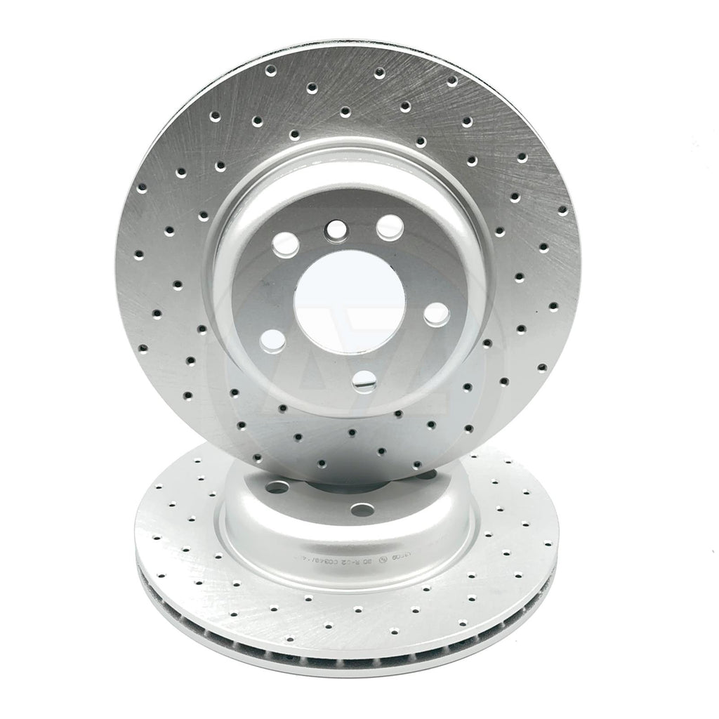 FOR BMW 518d 520d 525d F10 F11 M SPORT CROSS DRILLED FRONT BRAKE DISCS PAIR 330m