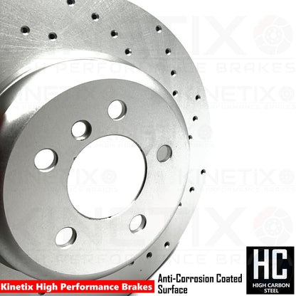 FOR BMW 518d 520d 525d 520i M SPORT DRILLED REAR BRAKE DISCS PADS SENSOR 330mm