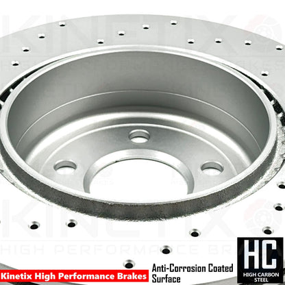 FOR BMW 518d 520d 525d 520i M SPORT DRILLED REAR BRAKE DISCS PADS SENSOR 330mm