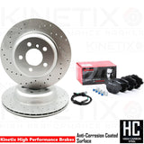 FOR BMW 518d 520d 525d 520i M SPORT DRILLED REAR BRAKE DISCS BREMBO PADS 330mm