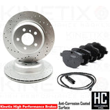 FOR BMW 518d 520d 525d 520i M SPORT DRILLED REAR BRAKE DISCS PADS SENSOR 330mm