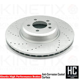 FOR BMW 340i 440i DRILLED FRONT REAR BRAKE DISCS MINTEX PADS SENSORS 370mm 345mm