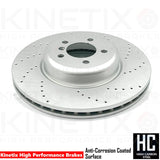 FOR BMW 430d 435d 435i 440i CROSS DRILLED FRONT BRAKE DISCS TEXTAR PADS 370mm