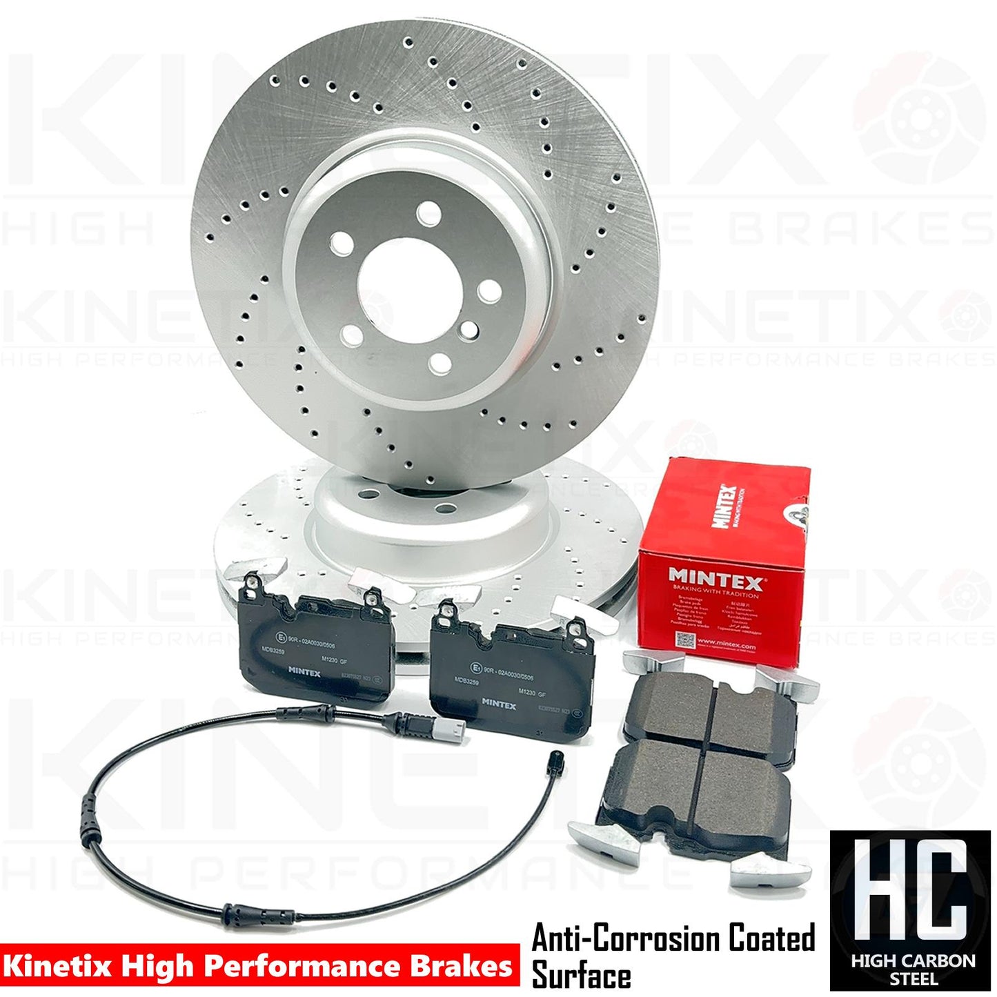 FOR BMW 330d 335d 335i 340i CROSS DRILLED FRONT BRAKE DISCS MINTEX PADS 370mm