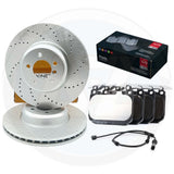 FOR BMW 430d 435d 435i 440i DRILLED FRONT BRAKE DISCS APEC BLACK PADS 370mm