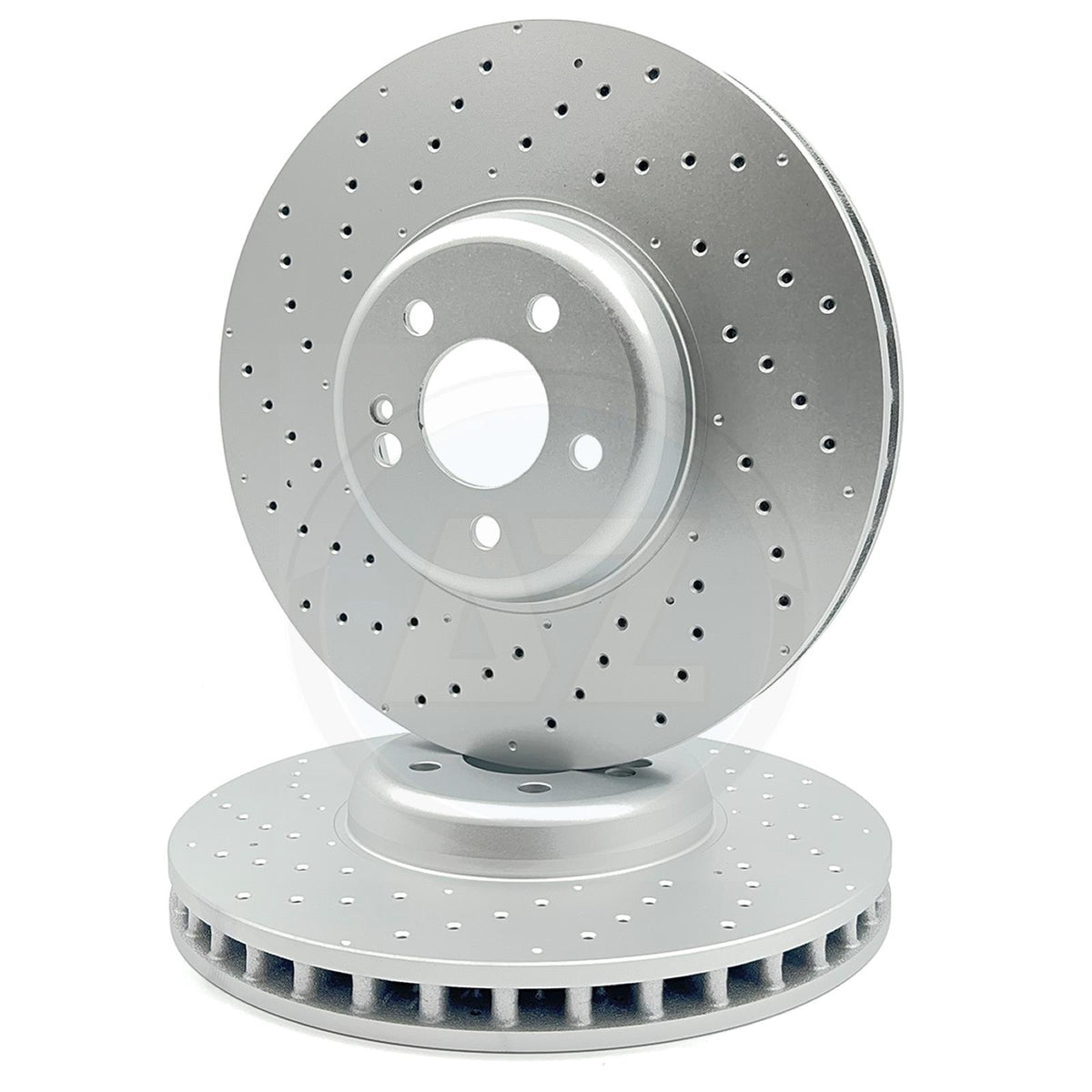FOR MERCEDES E350d DRILLED FRONT BRAKE DISCS APEC PADS WEAR WIRE SENSOR 360mm