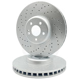 FOR MERCEDES CLS300d DRILLED FRONT BRAKE DISCS APEC PADS WEAR WIRE SENSOR 360mm