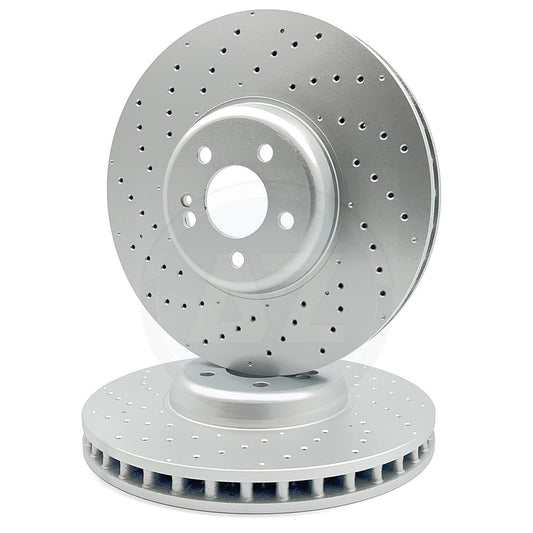 FOR MERCEDES GLC400d 2019-2022 DRILLED FRONT BRAKE DISCS PAIR 360mm A0004212312