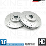 FOR MERCEDES GLC300de DRILLED FRONT BRAKE DISCS APEC PADS WEAR WIRE SENSOR 360mm