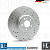 FOR MERCEDES GLC 300e DRILLED FRONT BRAKE DISCS PAIR 360mm A0004212312