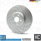 FOR MERCEDES GLC300de DRILLED FRONT BRAKE DISCS APEC PADS WEAR WIRE SENSOR 360mm