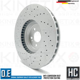 FOR MERCEDES GLC200 DRILLED FRONT BRAKE DISCS APEC PADS WEAR WIRE SENSOR 360mm