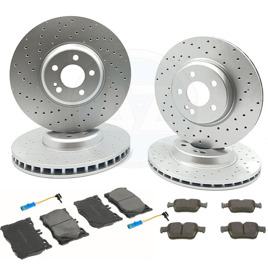 FOR MERCEDES E400d 2020 - 2024 FRONT REAR BRAKE DISCS PADS SENSORS 360mm 320mm