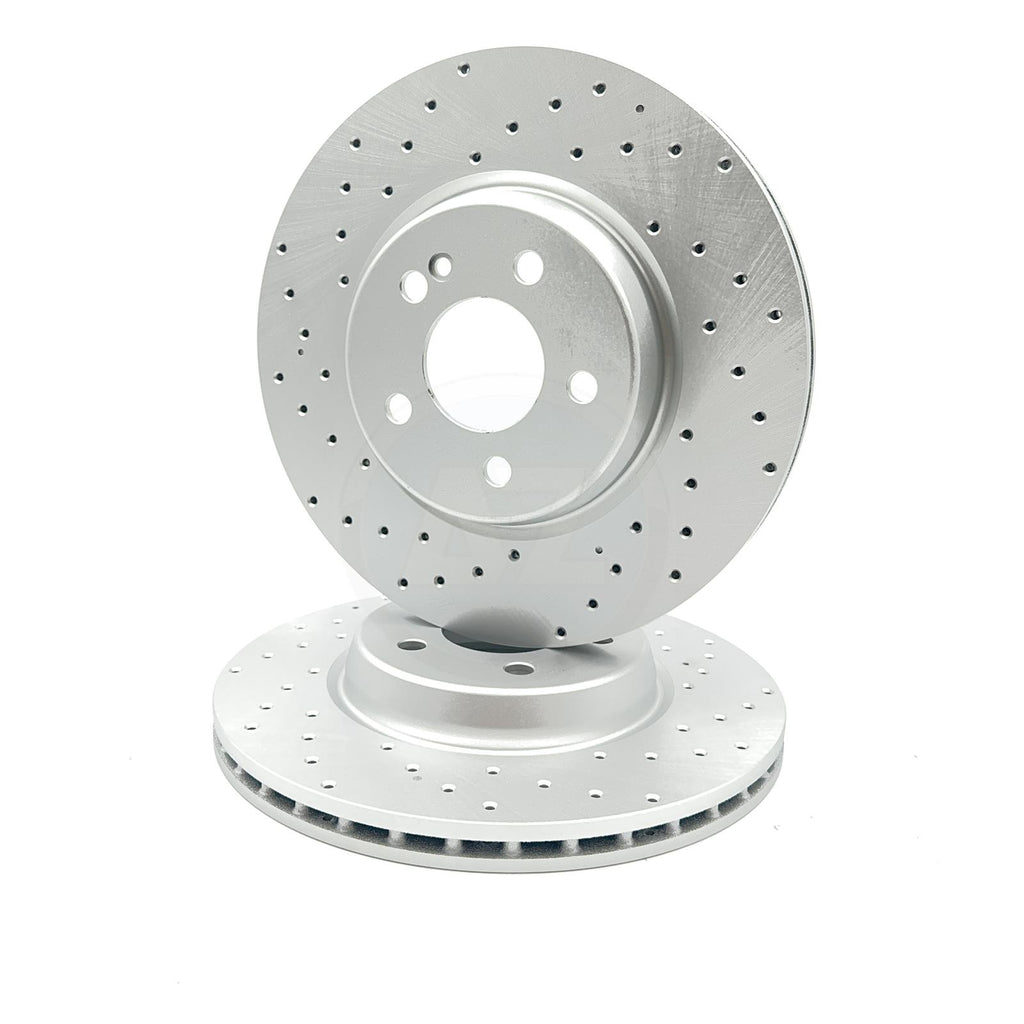 FOR MERCEDES C43 C450 GLC 43 AMG E400d DRILLED REAR BRAKE DISCS PAIR 320mm