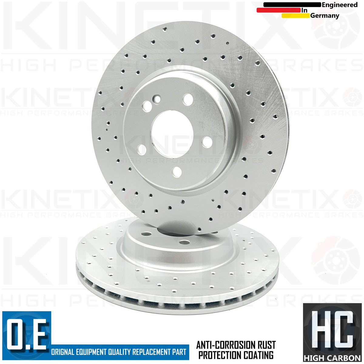 FOR MERCEDES C350e AMG SPORT REAR DRILLED BRAKE DISCS PADS SENSOR WIRE 320mm