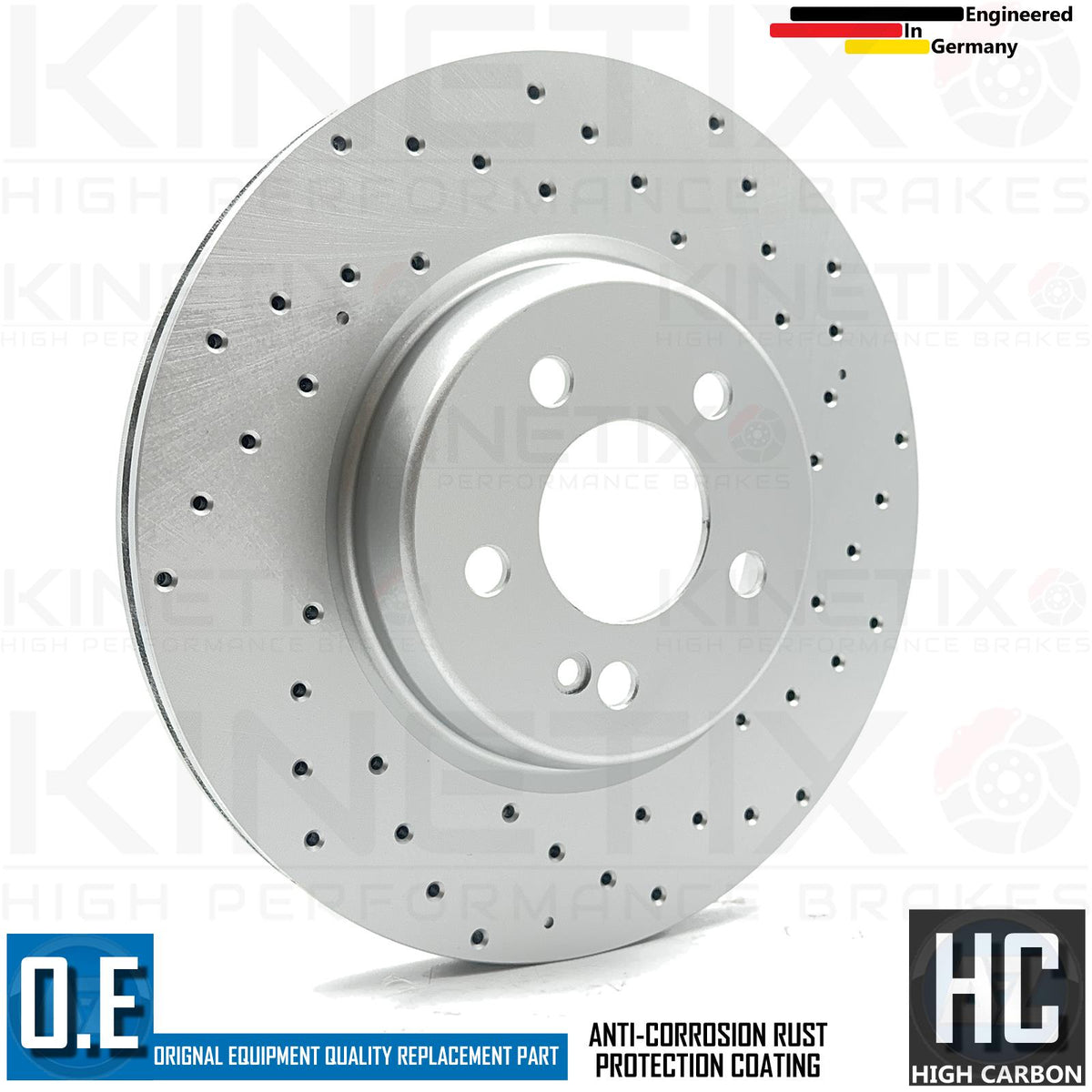 FOR MERCEDES E350e AMG SPORT REAR DRILLED BRAKE DISCS PADS SENSOR WIRE 320mm