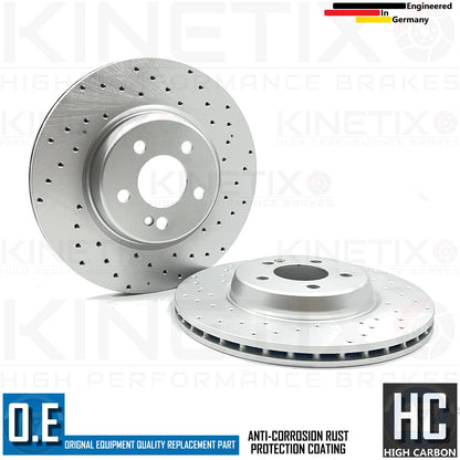 FOR MERCEDES C-CLASS AMG SPORT REAR CROSS DRILLED BRAKE DISCS PADS SENSOR 320mm
