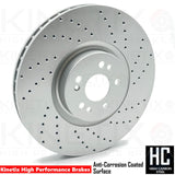FOR MERCEDES GLE 350de 4-matic 2019- CROSS DRILLED FRONT BRAKE DISCS PAIR 375mm