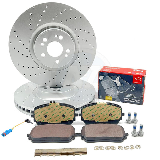 FOR MERCEDES GLE 350e 4-matic 2020- FRONT BRAKE DISCS APEC PADS SENSOR 375mm