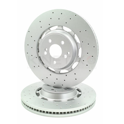 FOR MERCEDES AMG GT 2015 - 2021 FRONT DRILLED PERFORATED BRAKE DISCS PAIR 390mm