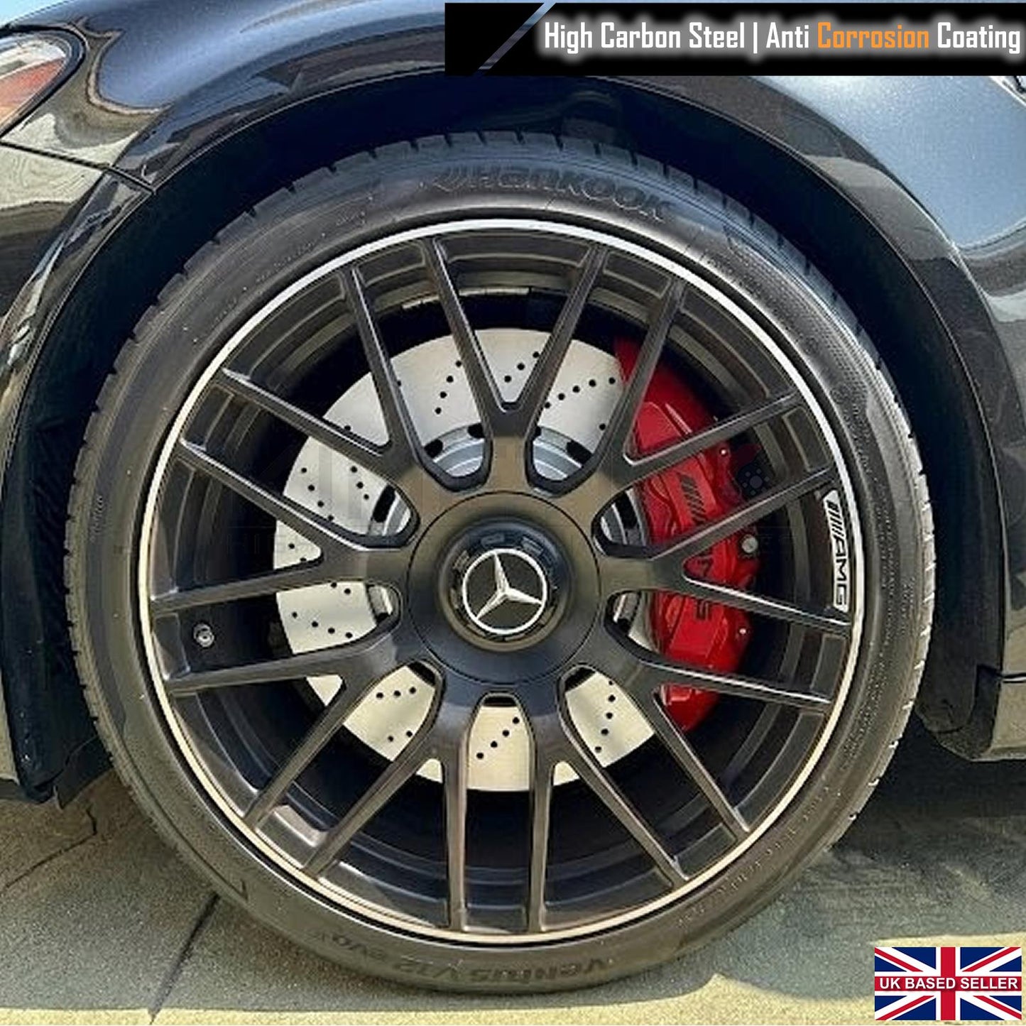 FOR MERCEDES AMG GT43 2018 - FRONT DRILLED PERFORATED BRAKE DISCS PAIR 390mm