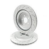 FOR MERCEDES S63 AMG DRILLED GROOVED REAR BRAKE DISC PAIR 360mm COATED 2014-