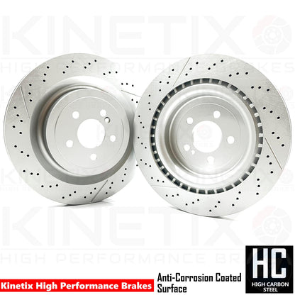 FOR MERCEDES C63 AMG 2008-14 DRILLED GROOVED FRONT REAR BRAKE DISCS 360mm 330mm