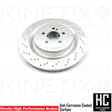 FOR MERCEDES C63 S AMG DRILLED GROOVED REAR BRAKE DISC PAIR 360mm COATED 14-23