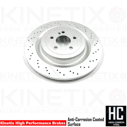 FOR MERCEDES C63 C63S E63 E63S AMG REAR BRAKE DISCS PADS & WEAR SENSOR 360mm
