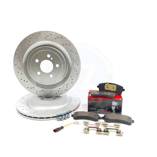 FOR MERCEDES S63 AMG 2014- REAR BRAKE DISCS BREMBO PADS WEAR SENSOR WIRE 360mm