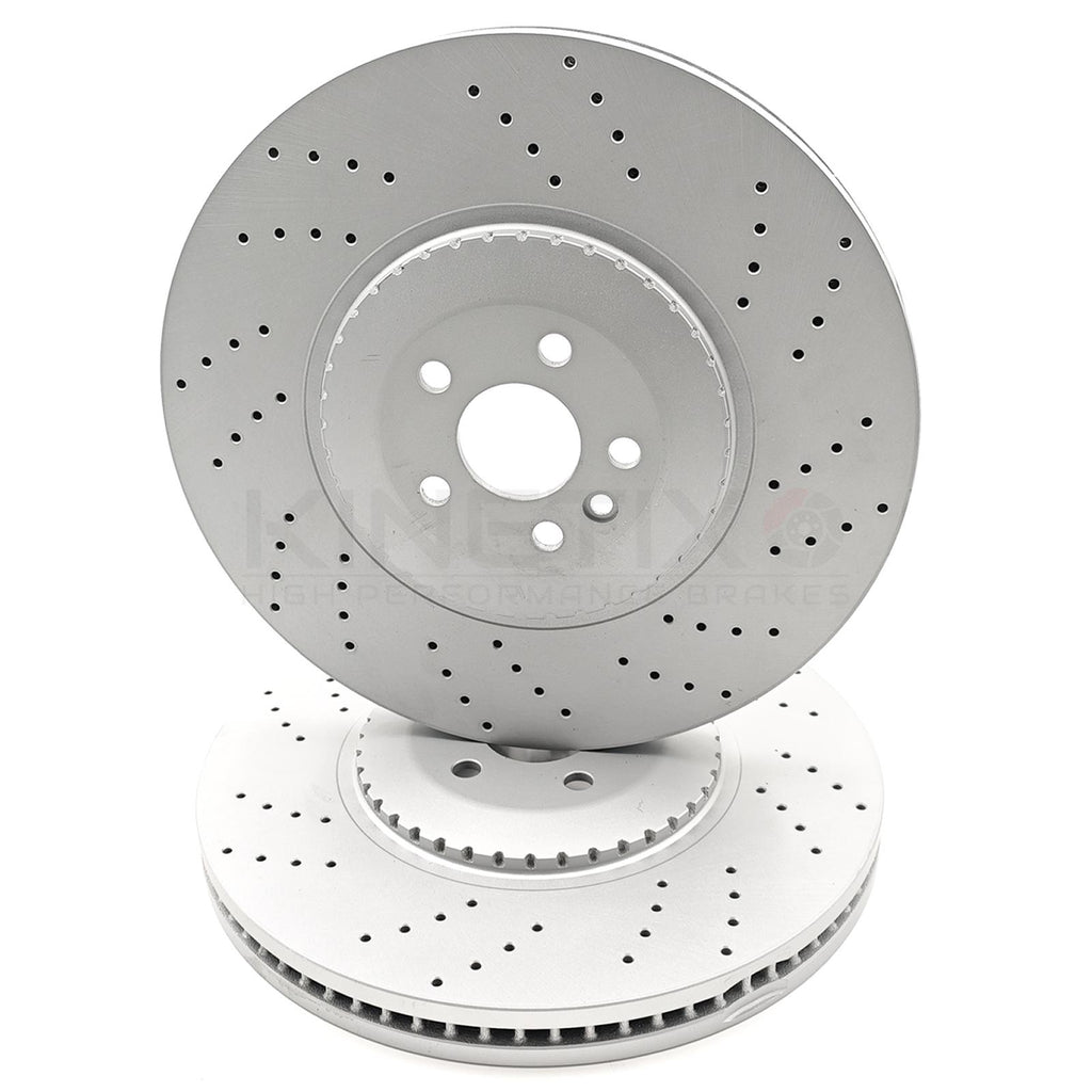 FOR RANGE ROVER VELAR JAGUAR F PACE SVR 5.0 V8 DRILLED FRONT BRAKE DISCS 395mm