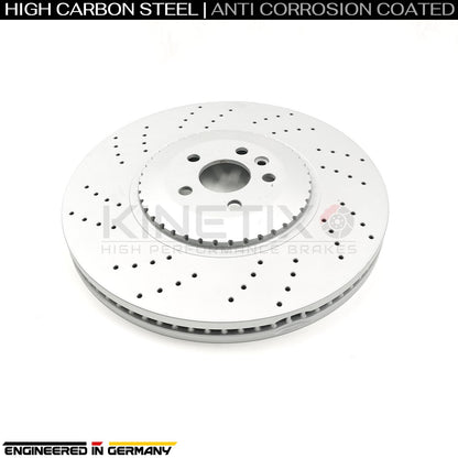 FOR JAGUAR F-PACE SVR P575 V8 (2018-) DRILLED FRONT REAR BRAKE DISCS PADS WIRES