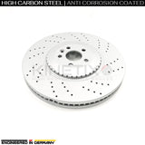 FOR RANGE ROVER VELAR JAGUAR F PACE SVR 5.0 V8 DRILLED FRONT BRAKE DISCS 395mm