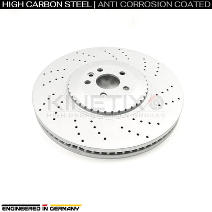 FOR JAGUAR F-PACE SVR P575 V8 (2018-) DRILLED FRONT REAR BRAKE DISCS PADS WIRES