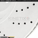 FOR RANGE ROVER VELAR JAGUAR F PACE SVR 5.0 V8 DRILLED FRONT BRAKE DISCS 395mm