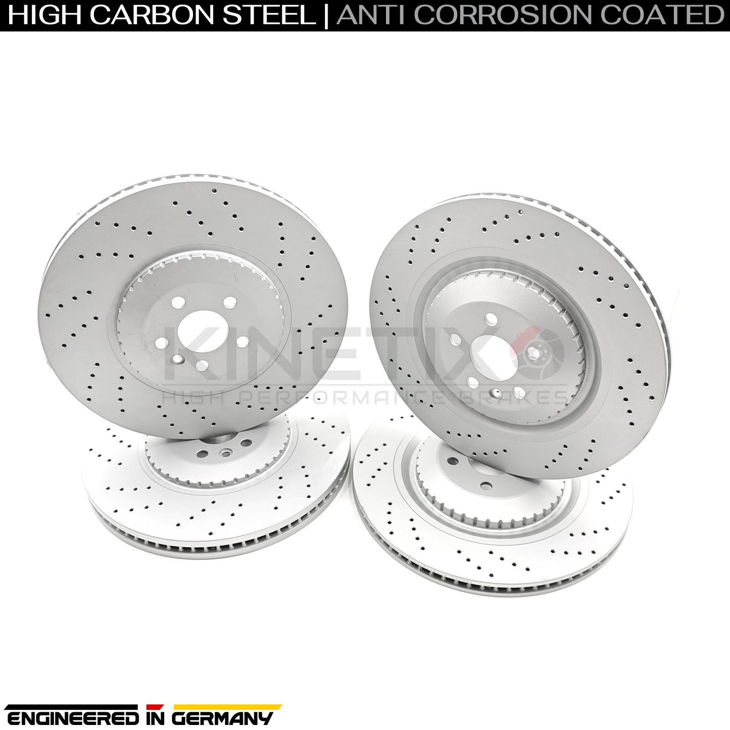 FOR JAGUAR F-PACE SVR P575 V8 (2018-) DRILLED FRONT REAR BRAKE DISCS PADS WIRES