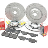 FOR JAGUAR F-PACE SVR P575 V8 (2018-) DRILLED FRONT REAR BRAKE DISCS PADS WIRES