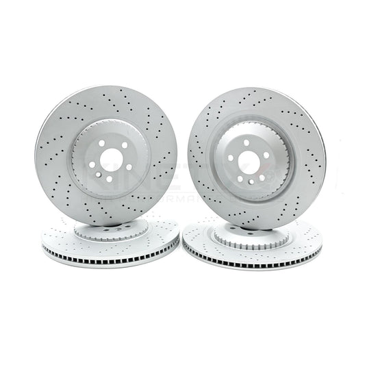 FOR JAGUAR F-PACE SVR P575 V8 (2018-) DRILLED FRONT REAR BRAKE DISCS 395mm 396mm
