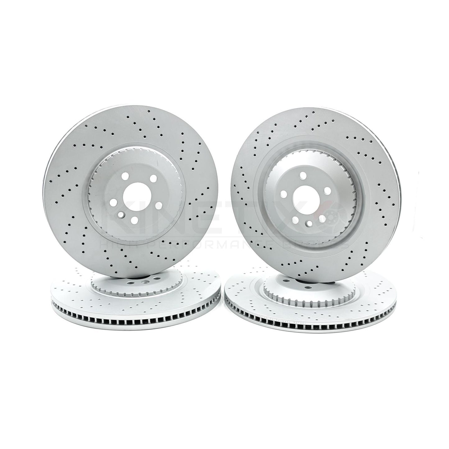 FOR JAGUAR F-PACE SVR P575 V8 (2018-) DRILLED FRONT REAR BRAKE DISCS PADS WIRES