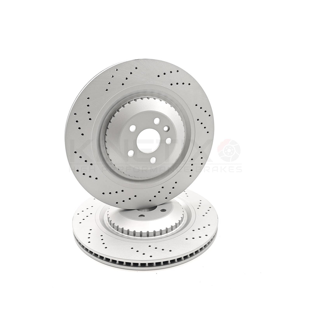 FOR RANGE ROVER VELAR JAGUAR F PACE SVR 5.0 CROSS DRILLED REAR BRAKE DISCS 396mm