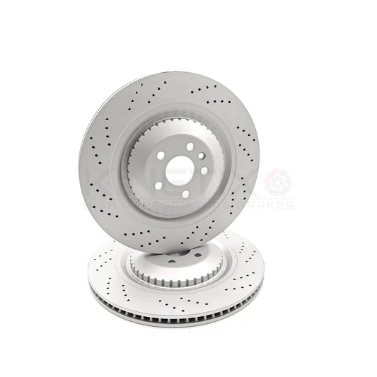 FOR RANGE ROVER VELAR JAGUAR F PACE SVR 5.0 CROSS DRILLED REAR BRAKE DISCS 396mm