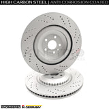 FOR JAGUAR F-PACE SVR P575 V8 (2018-) DRILLED FRONT REAR BRAKE DISCS PADS WIRES