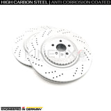 FOR JAGUAR F-PACE SVR P575 V8 (2018-) DRILLED FRONT REAR BRAKE DISCS PADS WIRES