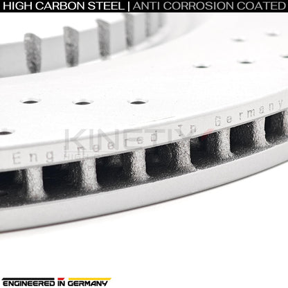 FOR JAGUAR F-PACE SVR P575 V8 (2018-) DRILLED FRONT REAR BRAKE DISCS PADS WIRES