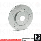 FOR HYUNDAI TUCSON 1.6 CRDi 2020- DRILLED & GROOVED FRONT BRAKE DISCS PAIR 325mm