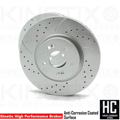 FOR KIA SPORTAGE 1.6 CRDi 2021- DRILLED & GROOVED FRONT BRAKE DISCS PAIR 325mm