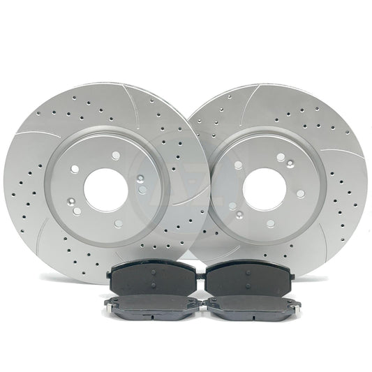 FITS HYUNDAI TUCSON KIA SPORTAGE 1.6 DRILLED GROOVED FRONT BRAKE DISCS PADS 325m
